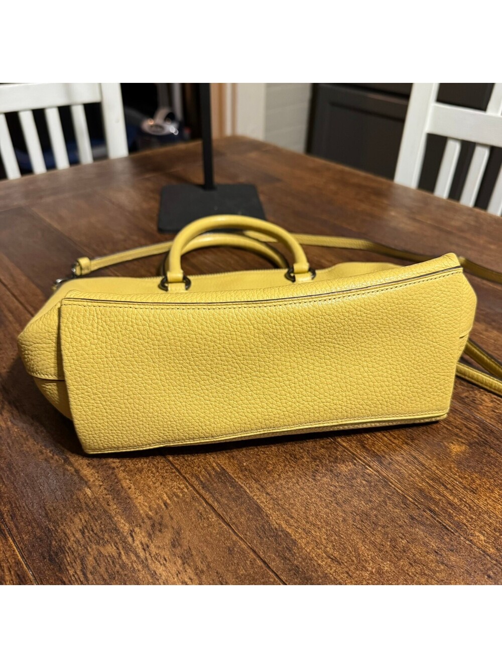 COACH F31466 Mini Emma Satchel Pebbled Leather Crossbody Handbag Yellow *RARE* - Picture 14 of 14